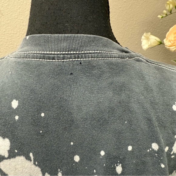 Rolling Stones Band Tee M Gray Bleached Graphic Rock Tour Shirt Unisex Vintage - Picture 4 of 7